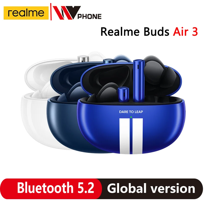 Global Version realme buds air 3 Bluetooth 5.2 long battery life Earphone 42dB Active Noice Cancelling Headphone IPX5 Waterproof